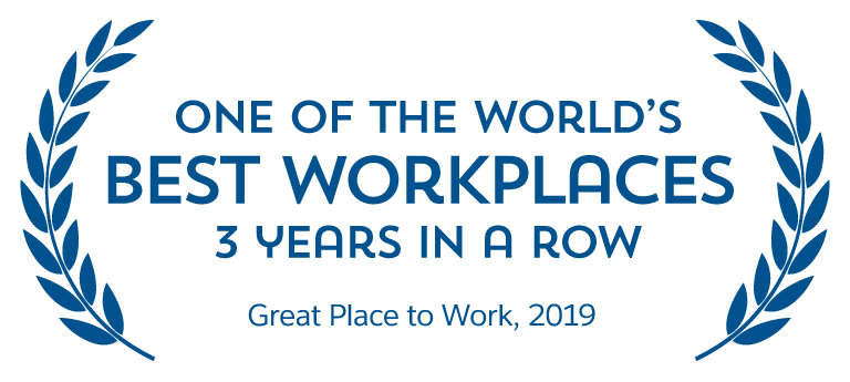 one of the world's best workplaces 3 years in a row, 2019