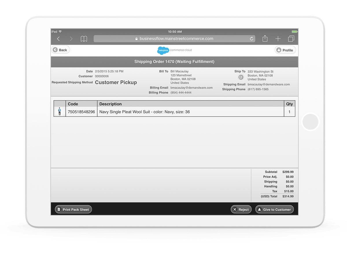 Équipez les utilisateurs uniques. Tablette affichant un écran de produit