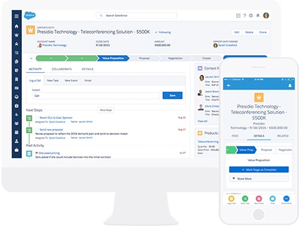 Sales guided tour screen
