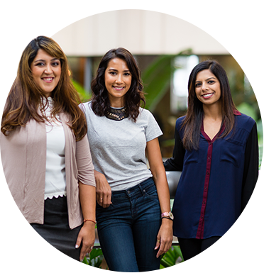 Ashmani, Sunny, and Anooshka representing Southasiaforce