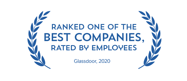 ranked one of the best companies - rated by employees - glassdoor 2020