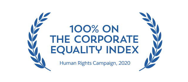 100% on the corporate equality index 2020