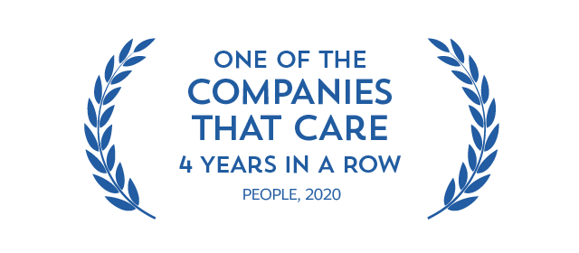 #1 Companies that care, 4 years in a row, People Magazine, 2020