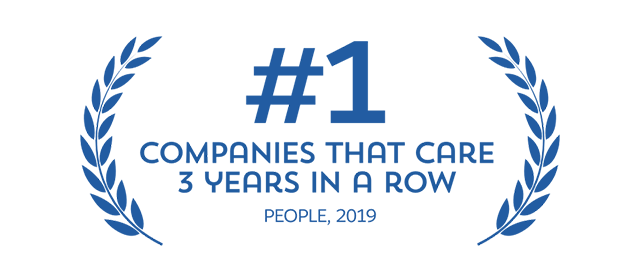 #1 Companies that care, 3 years in a row, People Magazine, 2019