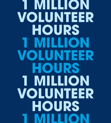 1 million volunteer hours