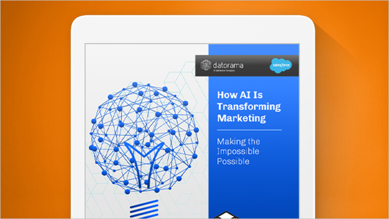 Graphic displaying How is AI Transforming Marketing e-book cover