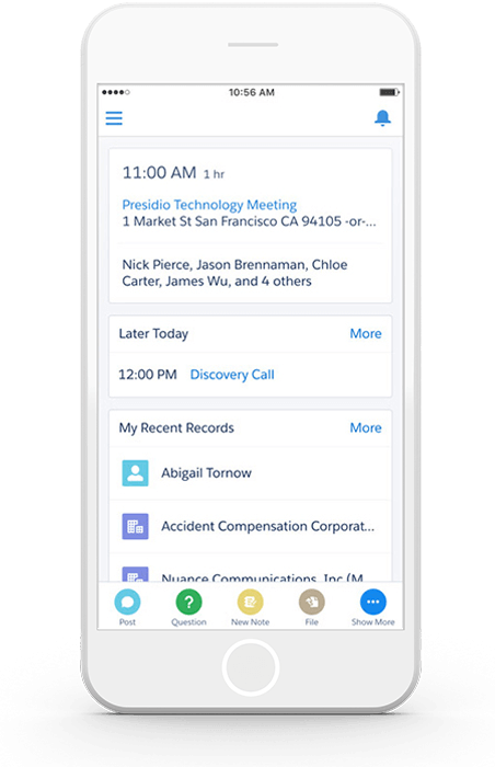 Screenshot showing calendar and recent records on mobile device