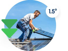 man applying solar panels to a roof
