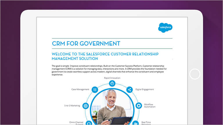 Image showing the cover of the CRM for government datasheet