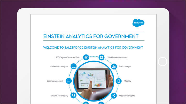 Image showing the cover of the Einstein Analytics for Government datasheet