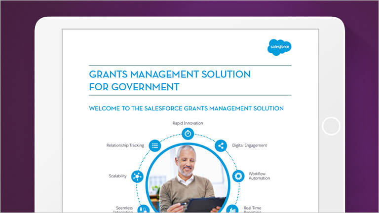 Image showing the cover of the Grants Management Solution for Government datasheet