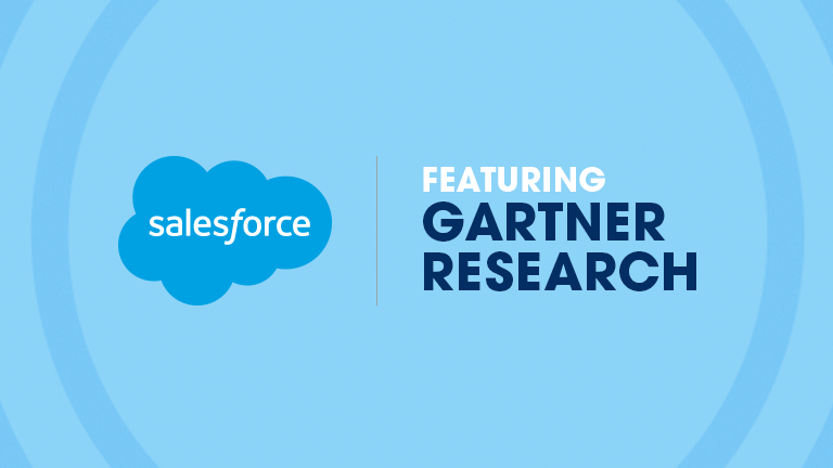 Image that says Salesforce featuring Gartner Research