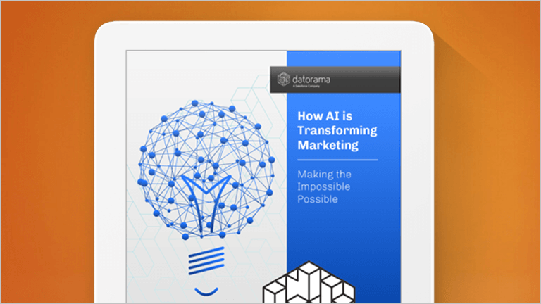 Graphic displaying How is AI Transforming Marketing e-book cover