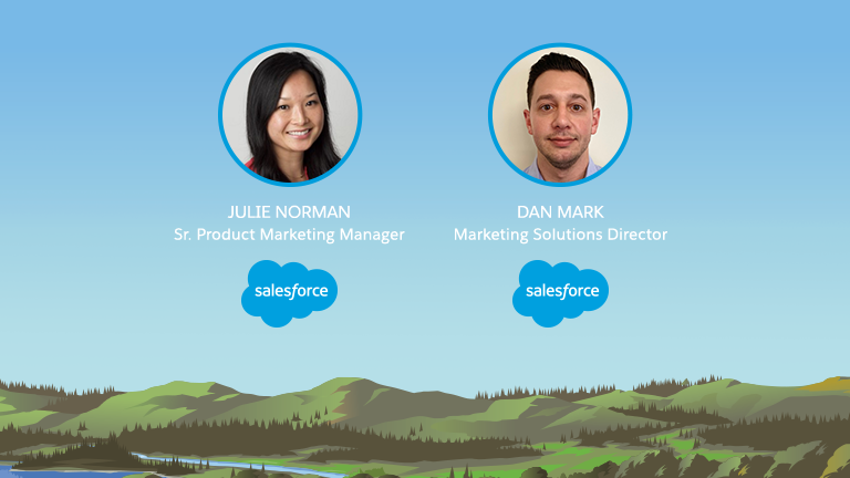 Graphic displaying headshots of Datorama 101 webinar moderators