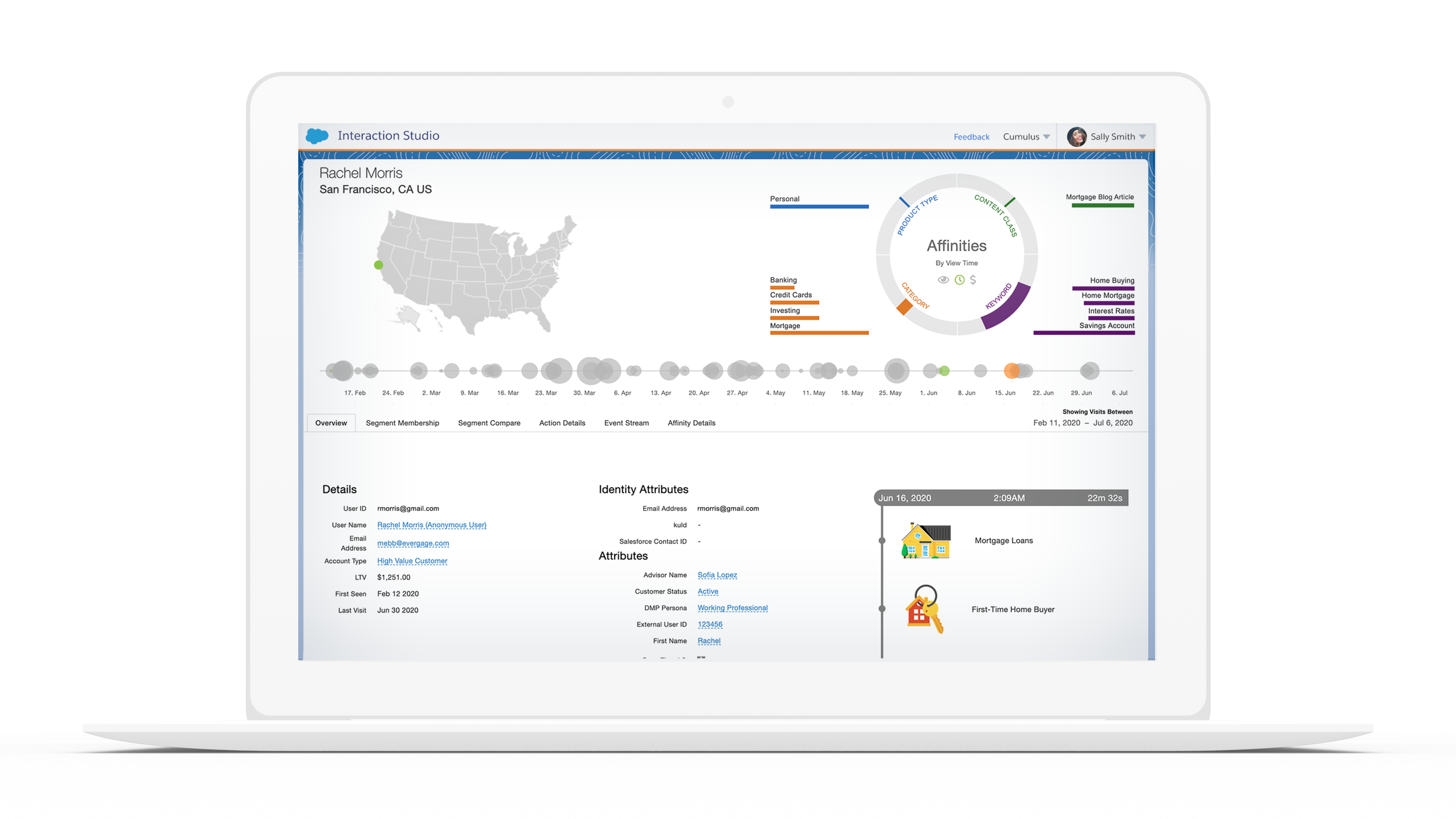 Image of Interaction Studio screen displayed in laptop device