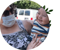 mom with a smiling baby