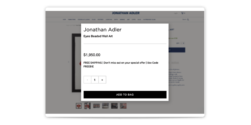 free shipping promotion displayed to qualified customers