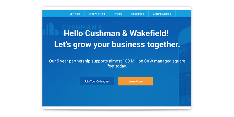 a personalized homepage tailored to a specific company