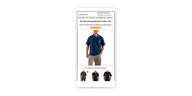 send a triggered email using a visitor’s abandoned cart items
