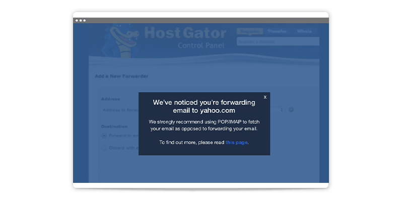 SaaS application displays a message offering real-time tips