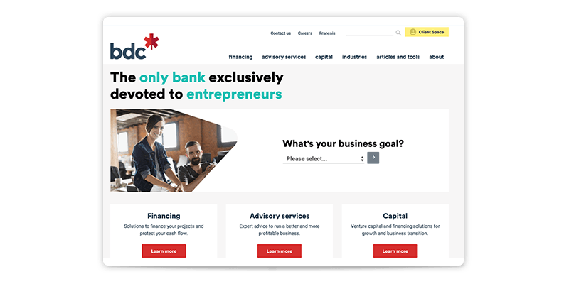 website example of how BDC collects zero-party data