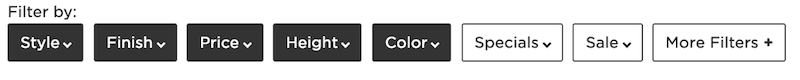 e-commerce website filter example