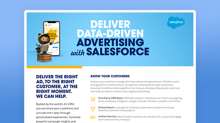 Get a quick look at Salesforce’s tools for data-driven advertising.