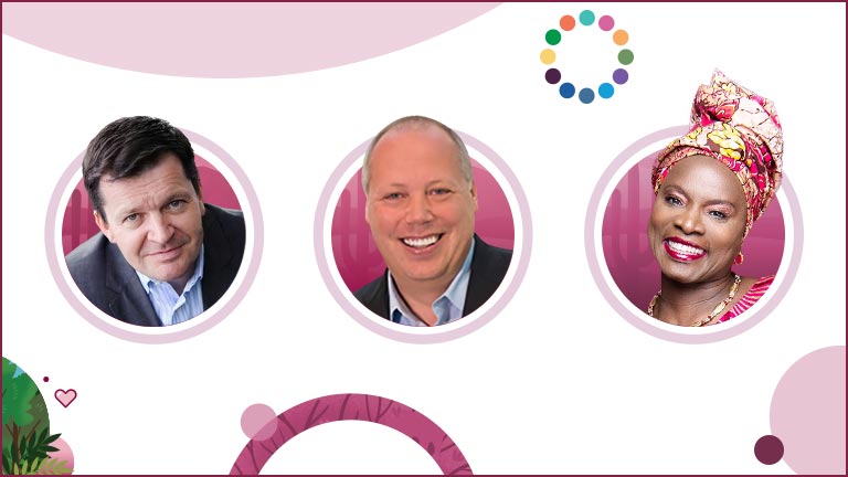 Images of the speakers on the How Marriott Is Reimagining Service to Reignite Travel episode