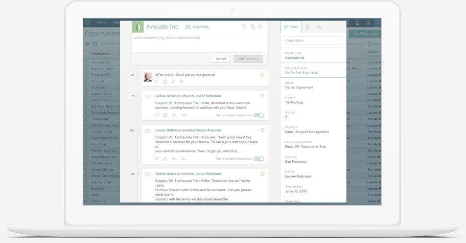 customer relationship management app for salesforceiq