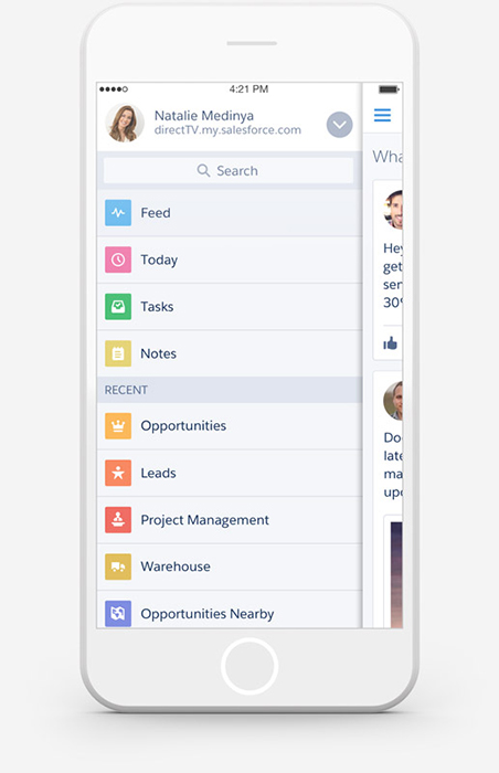 salesforce1 product features by mobile