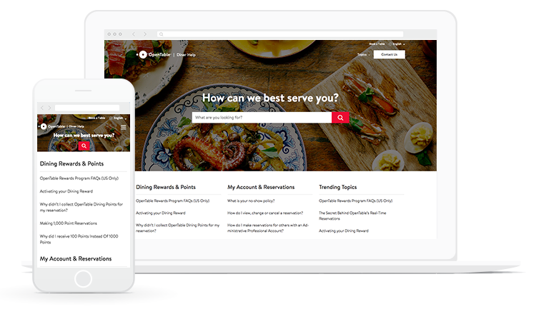 OpenTable self-service portal