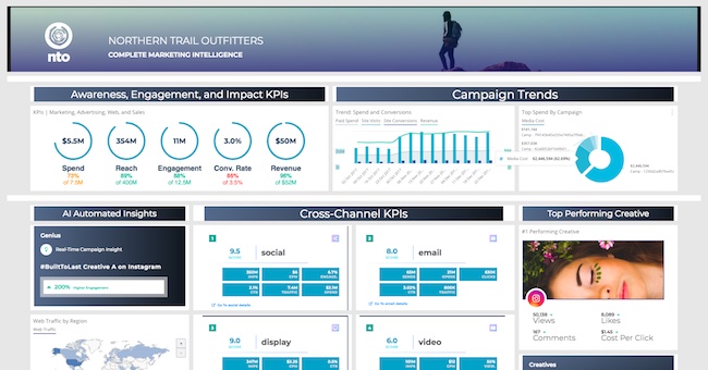 Example of a customized Datorama dashboard