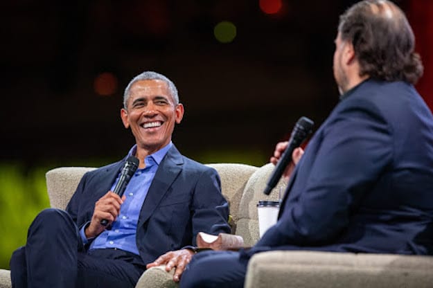 Photo of Barak Obama with Marc Benioff