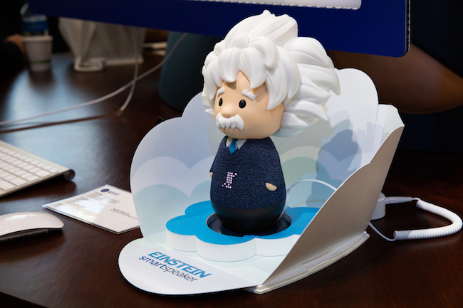 Salesforce revealed the new voice capabilities for Einstein by showing off an Einstein smart speaker at Dreamforce 2019.