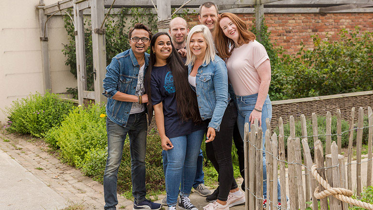 Tejaswi volunteering at a garden in Dublin