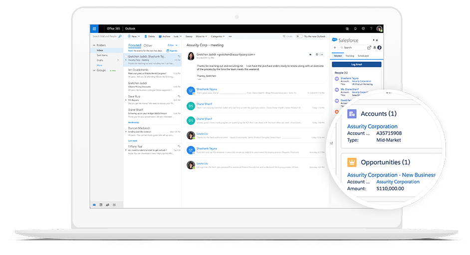 email management for sales cloud