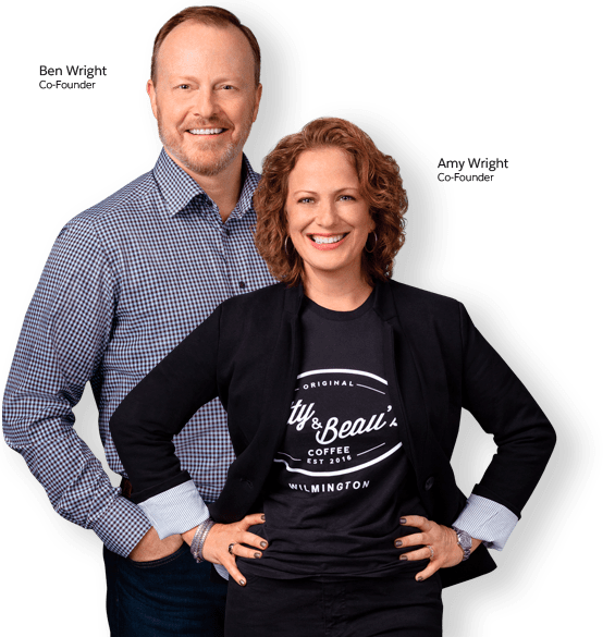 Ben Wright, Co-Founder and Amy Wright, Co-Founder of Bitty & Beau's Coffee